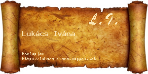 Lukács Ivána névjegykártya
